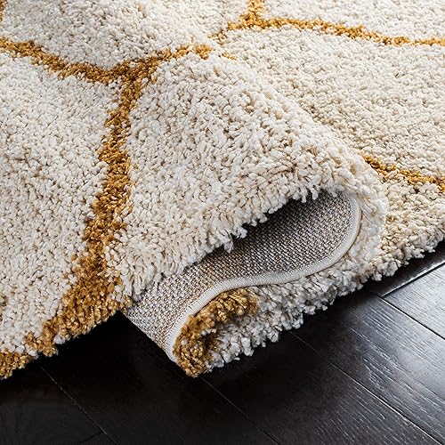 Miniatura 5 de Safavieh Hudson Shag Collection Tapete marroquí con patrón conopial, no desprende pelusa, para sala de estar y habitación, grosor de 2 pulgadas, 8 x