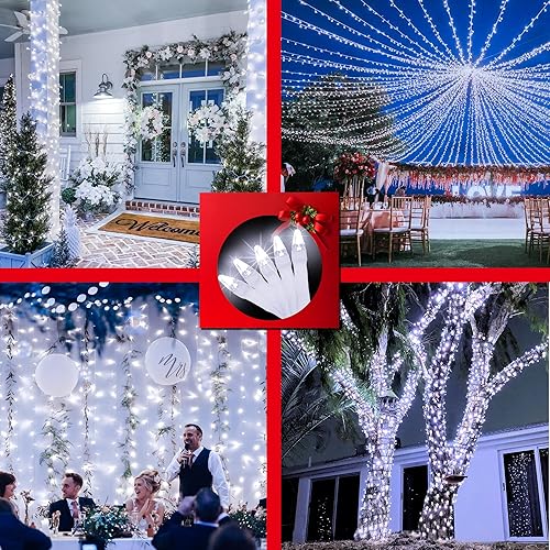 Miniatura 6 de 650 luces LED de Navidad de 246 pies para exteriores, 8 modos de iluminación, cadena de luces de hadas, luces impermeables para árbol de Navidad con