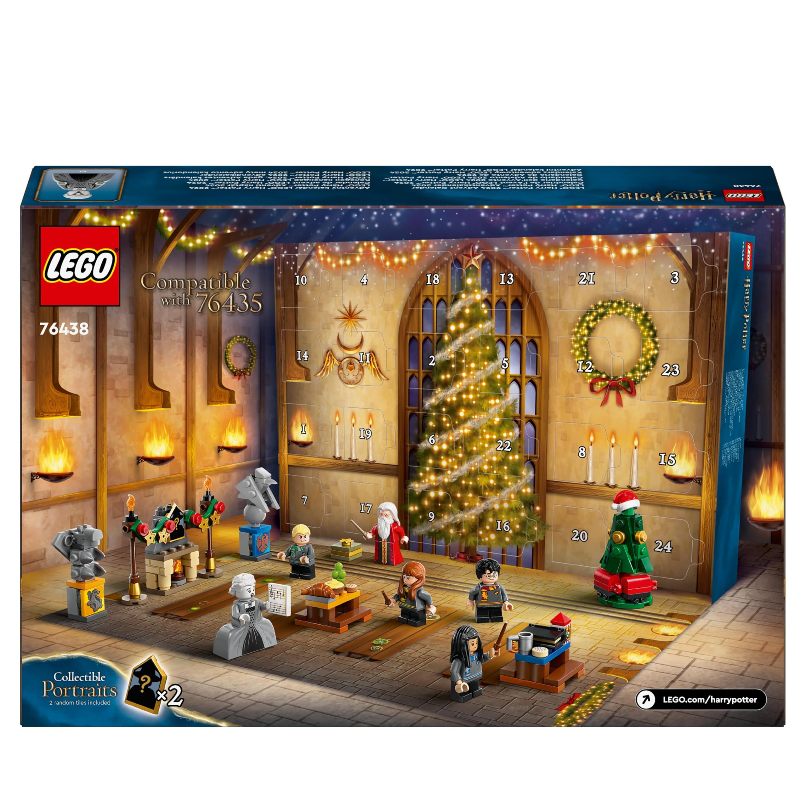 LEGO Harry Potter Kalendarz adwentowy 2024 rok, Zabawka dla Dziecka do Zbudowania, 7 Minifigurek i 16 Minimodeli, Prezent dla 7-latka, dla Chłopca i Dziewczynki na Mikołajki i na Święta, 76438