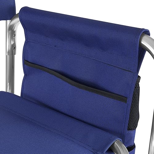 Miniatura 10 de PICNIC TIME Star Wars Jedi Knight Silla deportiva con mesa auxiliar, silla de playa, silla de campamento para adultos (azul marino) 36.6 x 18.5 x
