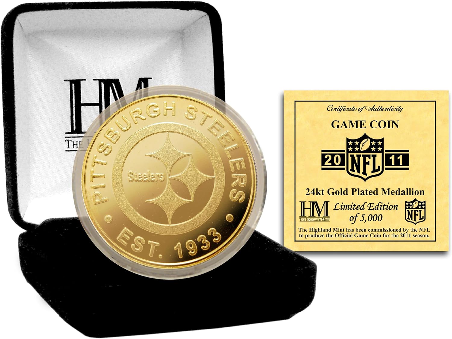 NFL Pittsburgh Steelers 24KT Gold Game Coin, Photomints Amazon Canada