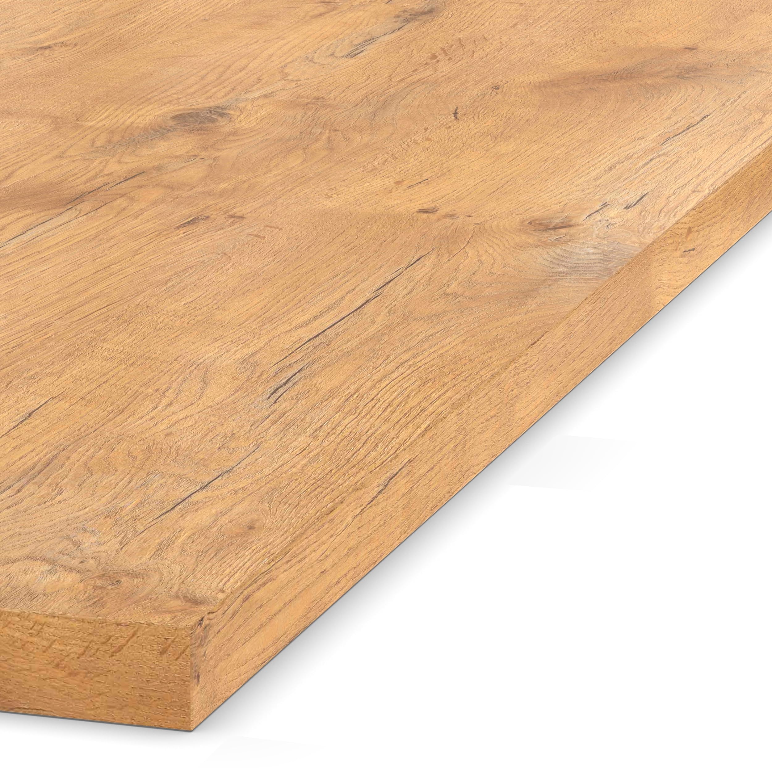 AUPROTEC Tischplatte 19mm Pale Lancelot Oak 120x60 cm I Spanplatte mit 1mm ABS Kante & PU-Verleimung I melaminharzbeschichtet I elegant & wasserabweisend