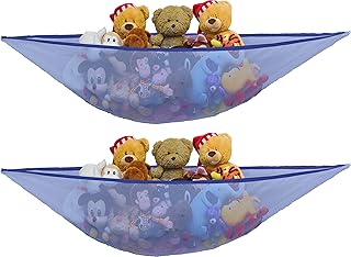 2 PK - SimpleHouseware Stuffed Animals Jumbo Toy Storage Hammock, Dark Blue