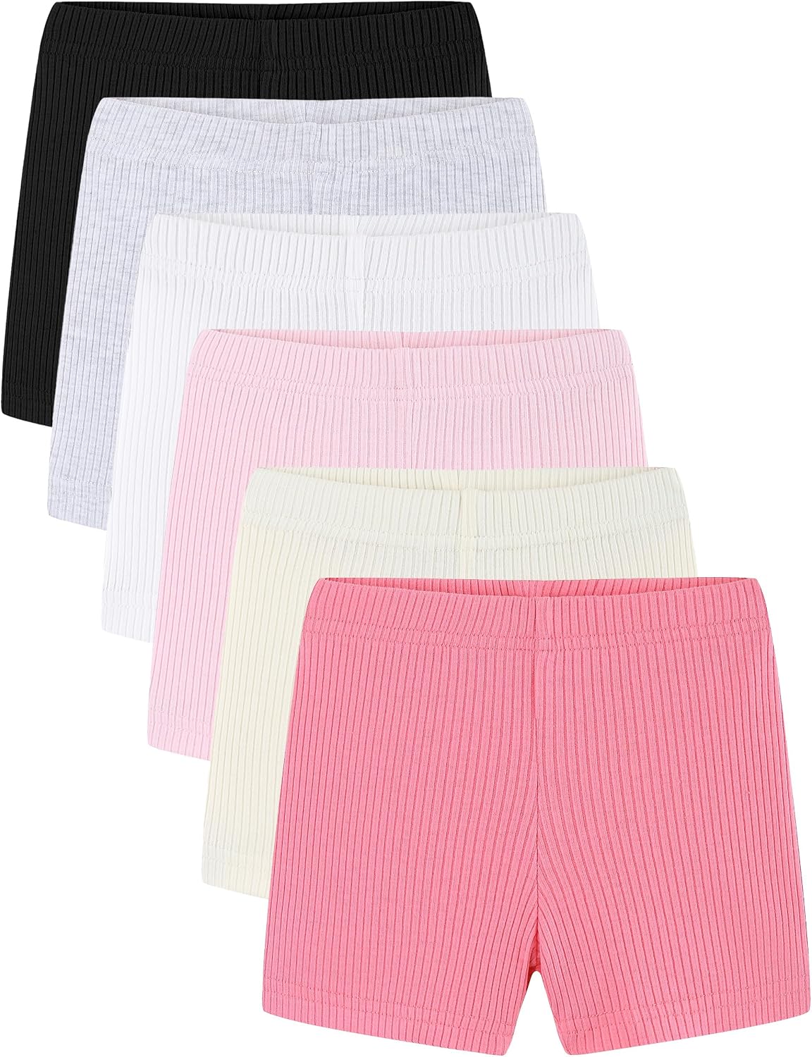 Bumeex Girls Bike Shorts Cartwheel Biker 6 Pack Spring Summer Clothes Safety Shorts Under Dress Dance Age 2-12