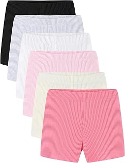 Bumeex Girls Bike Shorts Cartwheel Biker 6 Pack Spring Summer Clothes Safety Shorts Under Dress Dance Age 2-12