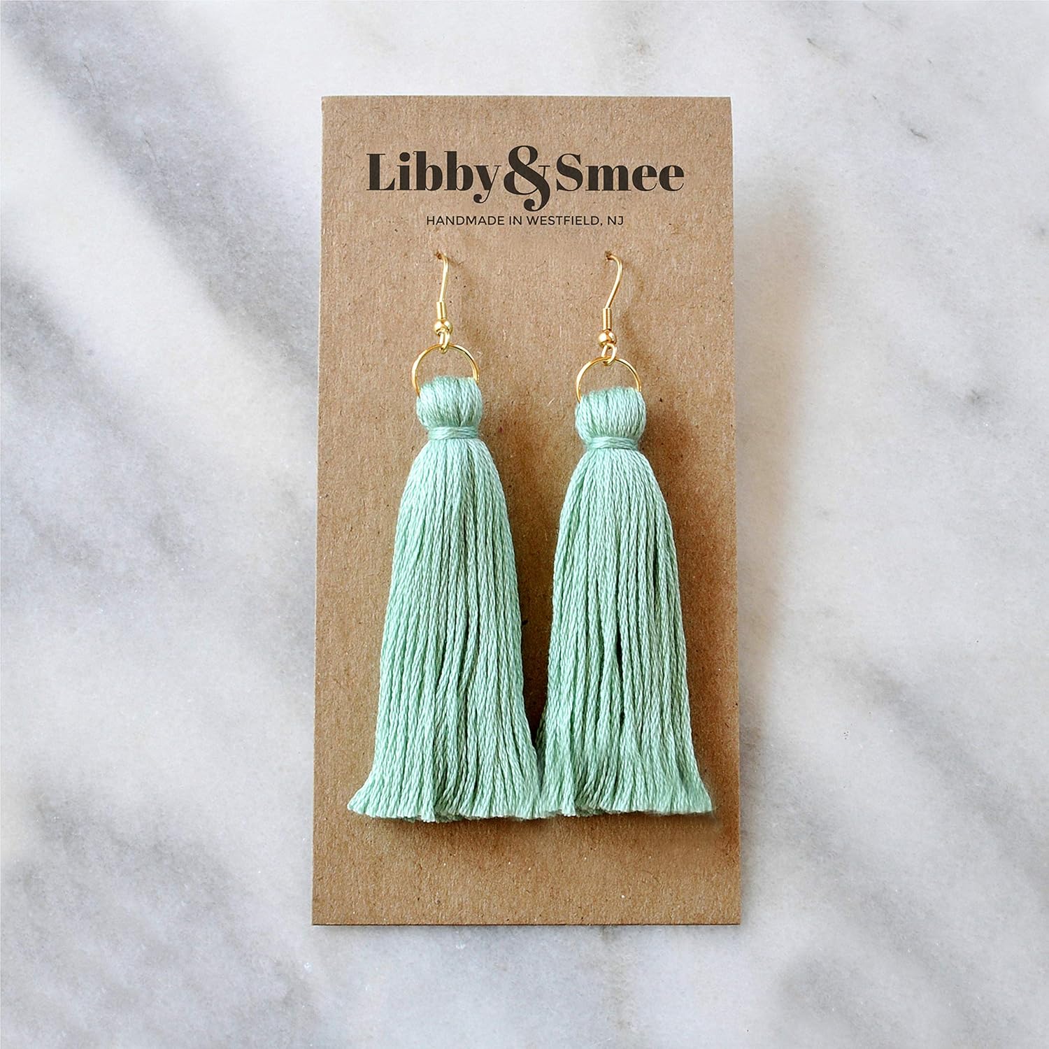 Cotton Tassel Earrings in 25 Colors, Hand-Tied, 3.25" and 2.5" Lengths, Gold-Plated Earwire Hooks