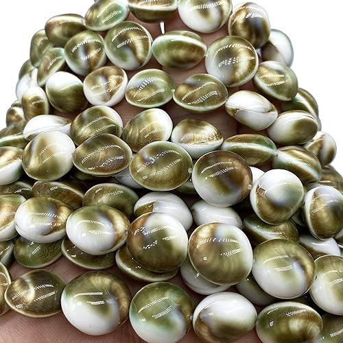 Miniatura 5 de ABCGEMS - Cuentas de concha de ojo Shiva de grado premium, puerta protectora de concha de caracol, 100% orgánicas (cada cuenta está hecha de 2