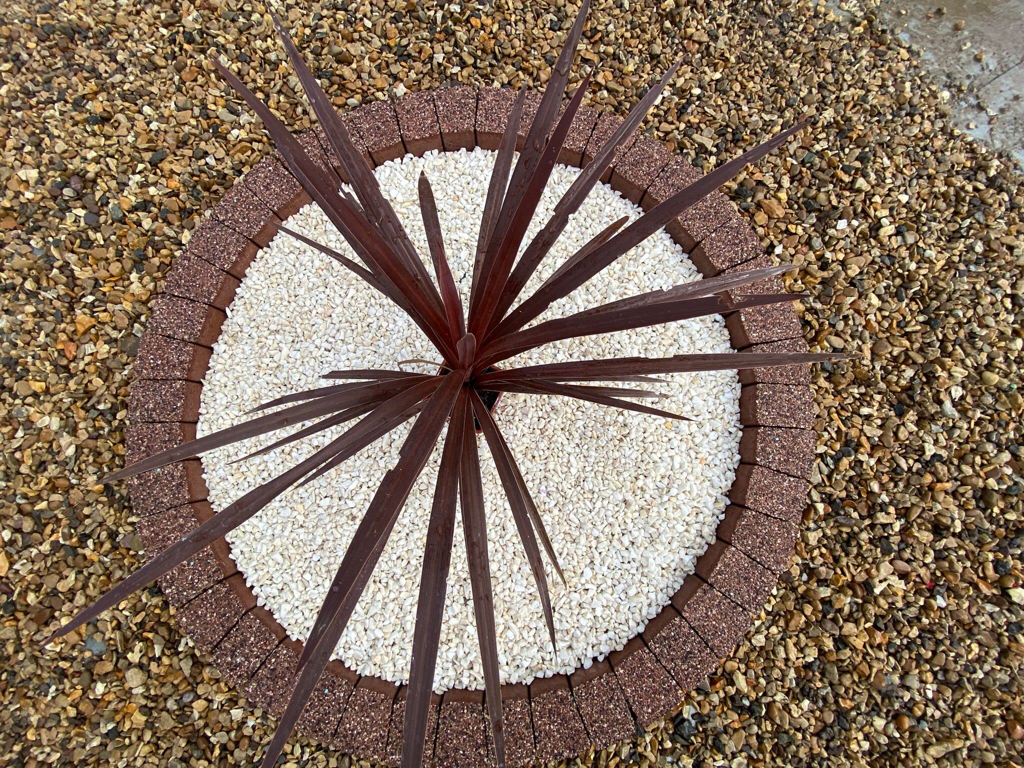 Garden Granite Circle Tree Surround Grass Border Paving Slab Stone Concrete Water Feature (140, Copper)
