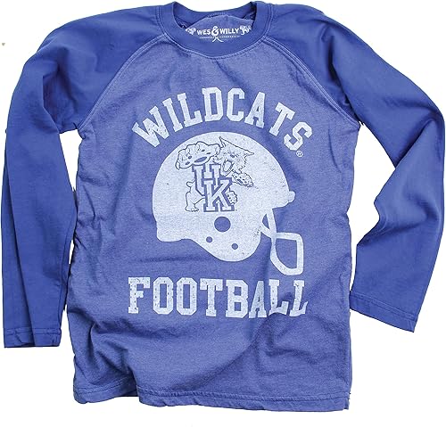 Wes & Willy Kentucky Wildcats - Camiseta raglán de fútbol para niño