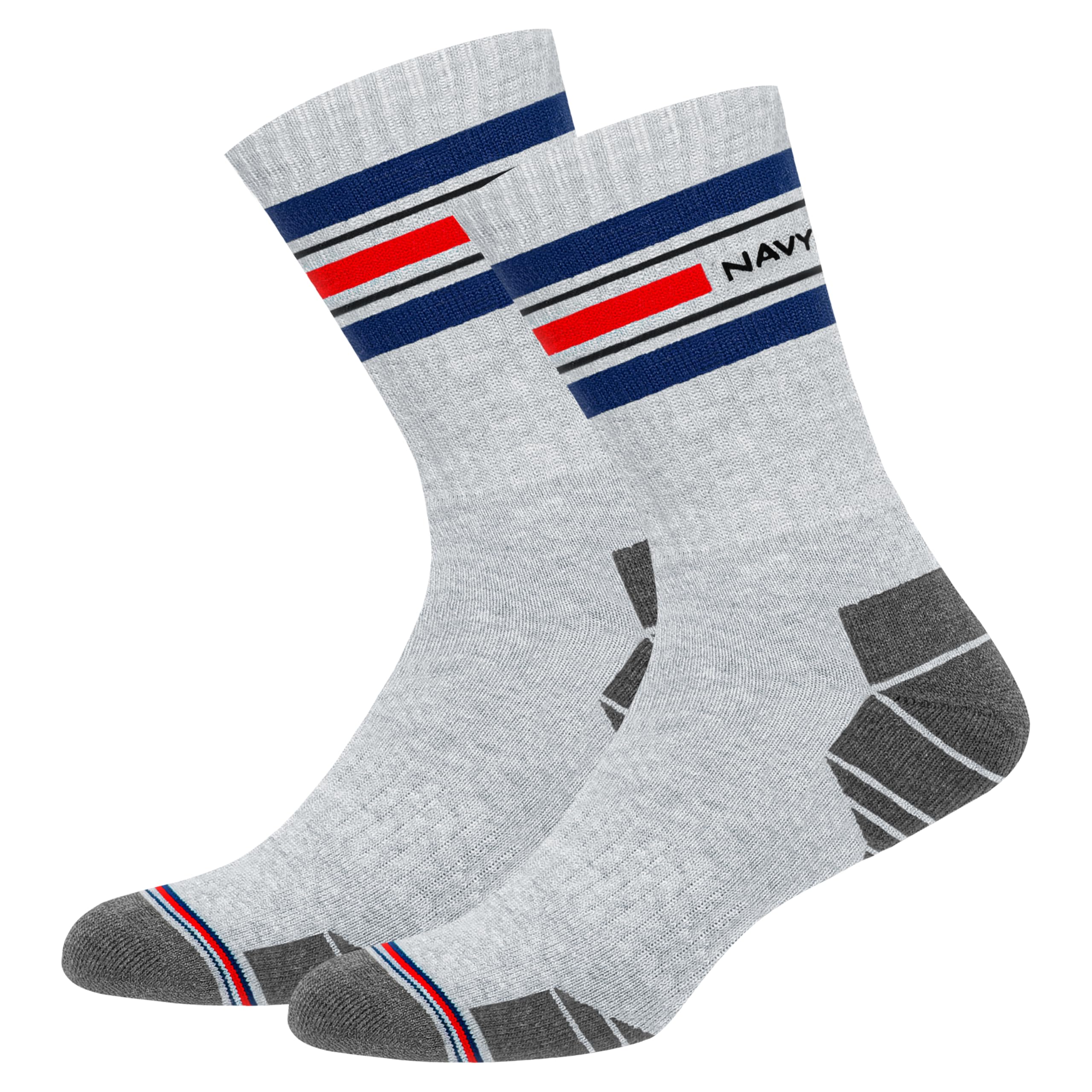 NAVYSPORT Advance Serie calzini sportivi da uomo con cuscino attivo extra resistenti multiuso, Multicolore, Confezione da 6.