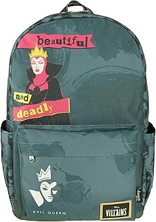 KBNL Classic Disney Villains - Evil Queen Backpack with Laptop Compartment for School, Travel, and Work, Multicolor