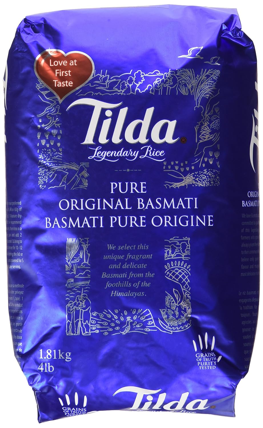 Tilda Pure Original Basmati Rice, 4 Pound - Legendary Himalayan Aroma, Fluffy Texture & Authentic Flavor