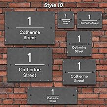 Active Window Films Rustic Natural Slate House Gate Sign Plaque Door Number Personalised Name Plate (Style 10)