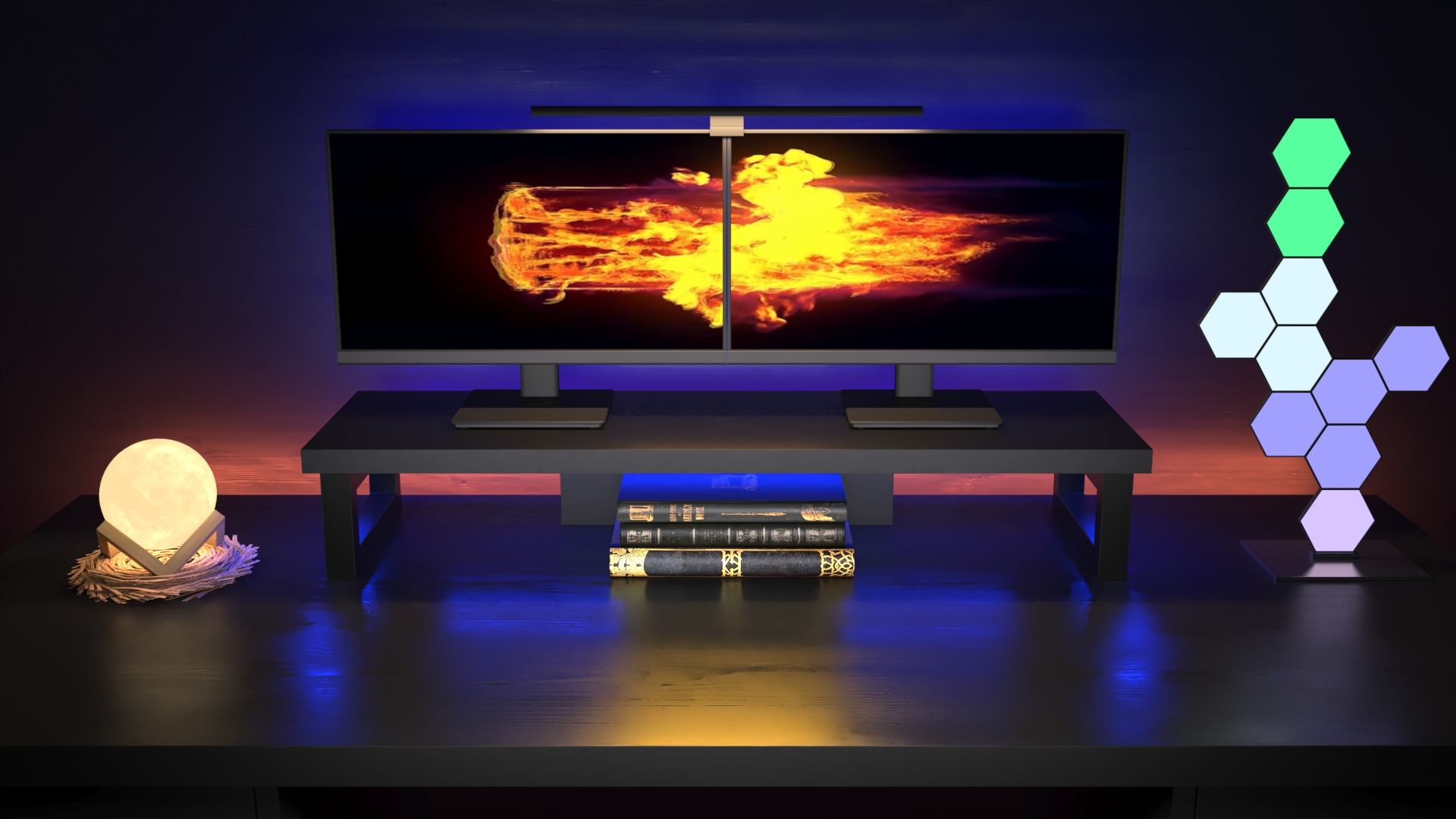 Amazon.com: WESTREE Dual Monitor Stand Riser, Wood and Steel