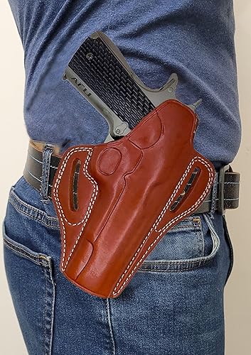 Miniatura 4 de OWB 1911 - Funda de cuero para panqueques de 5 pulgadas - 1911 - Se adapta a todos los modelos 1911 con barriles de 5 pulgadas - para pistolas Colt