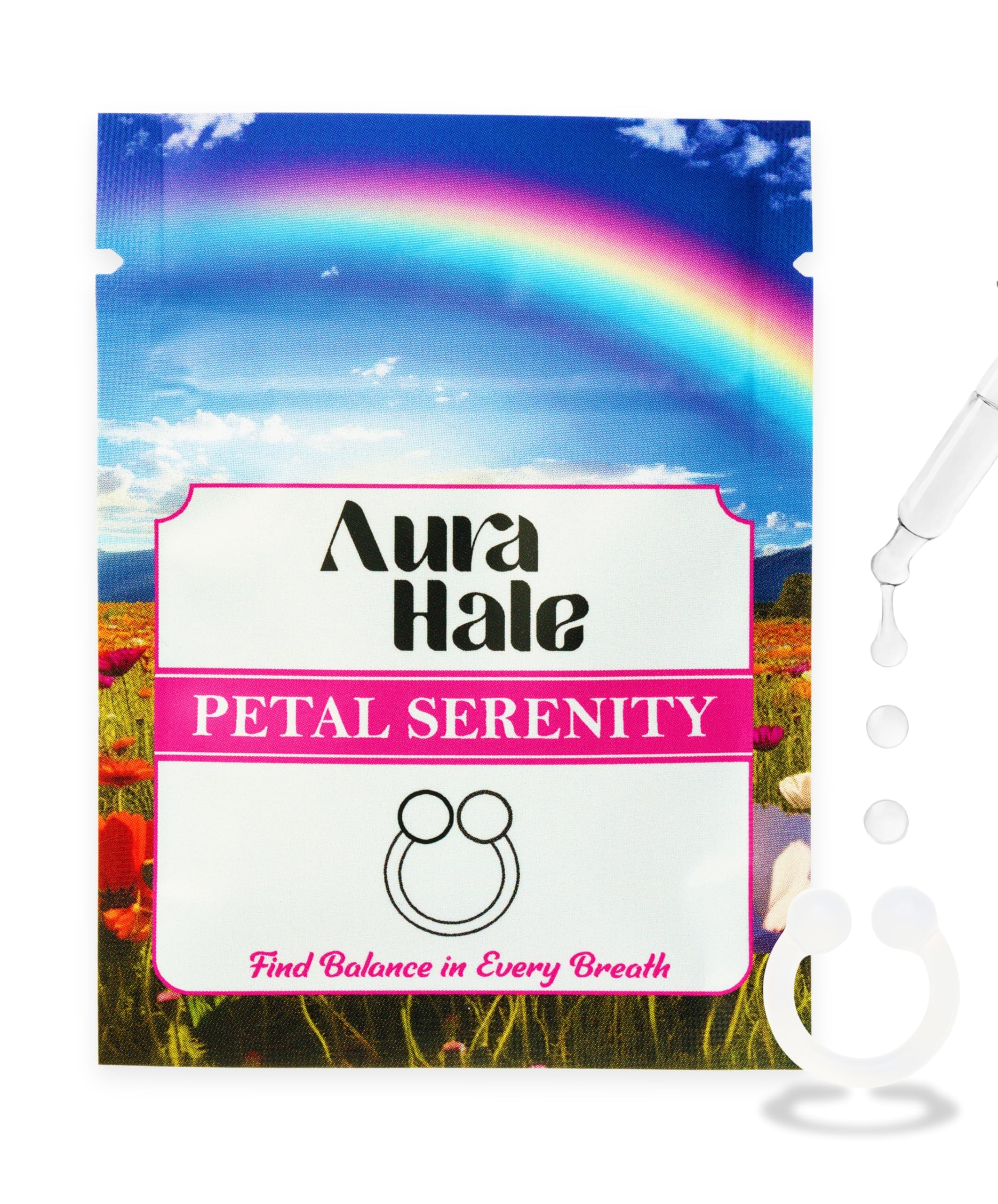Aurahale Transparent Nasal Diffuser Ring – Petal Serenity Scent For Instant Calm, Mental Clarity & Uplift | Wearable Aromatherapy | Medical-Grade Silicone | Organic Essential Oil Infused