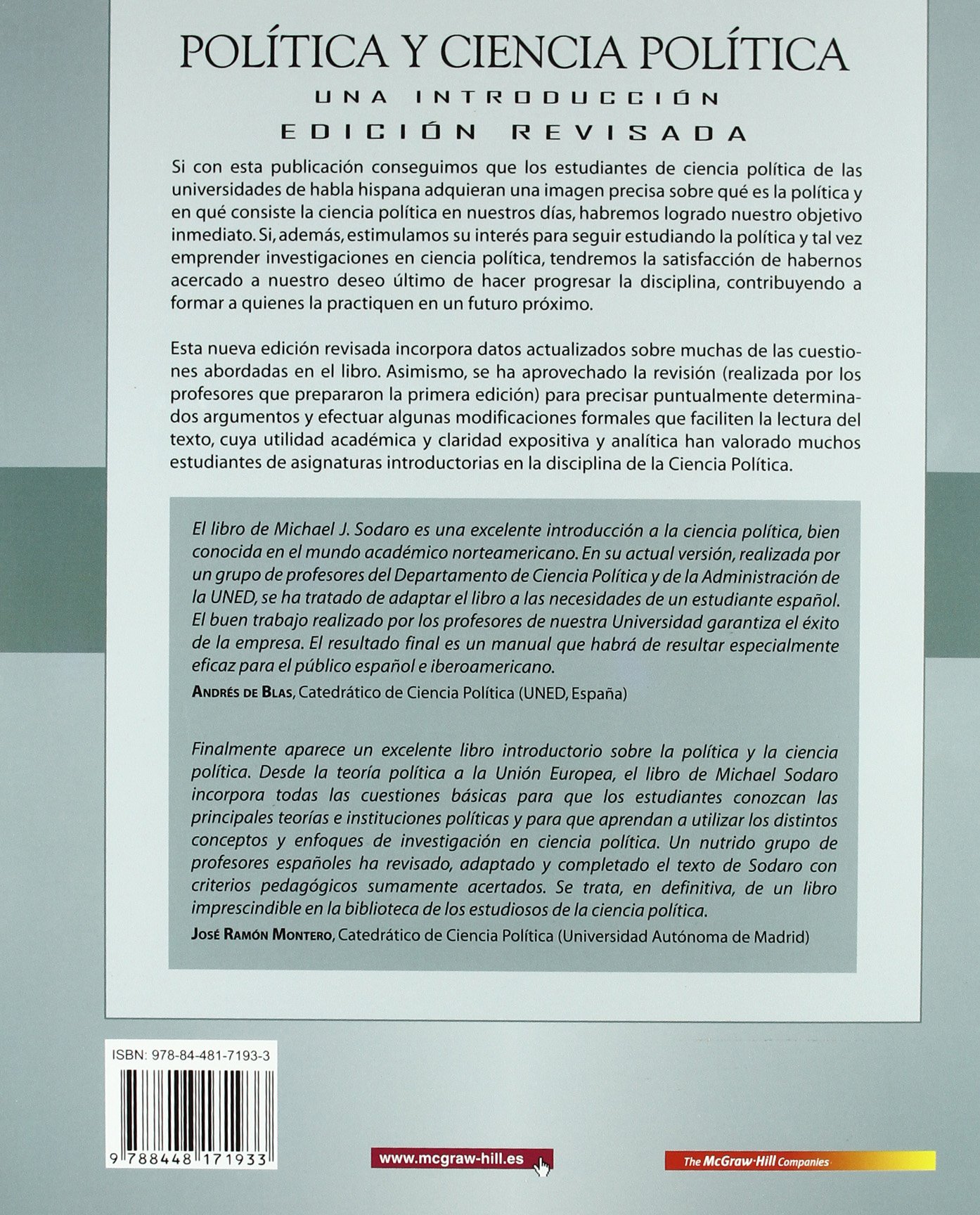 POLITICA Y CIENCIA POLITICA.UNA INTRODUCCION