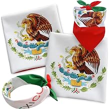 2 Pack Mexico Flag Bandana Mexican Bandanas Head Scarf | Headband, Handkerchief, Accessories,100% Cotton, 22 x 22 inch
