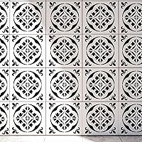 Vista 5 de Plantilla de azulejos de 12 x 12 pulgadas (paquete de 2) / Plantilla de pared y piso, reutilizable para pintura, muebles, paredes y suelos