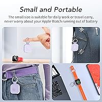 Vista 7 de Portable Travel Charger for Apple Watch Series 8,Wireless iWatch Charger 1200mAh Power Bank with Charging Cable, Purse Keychain Smart Chargers for