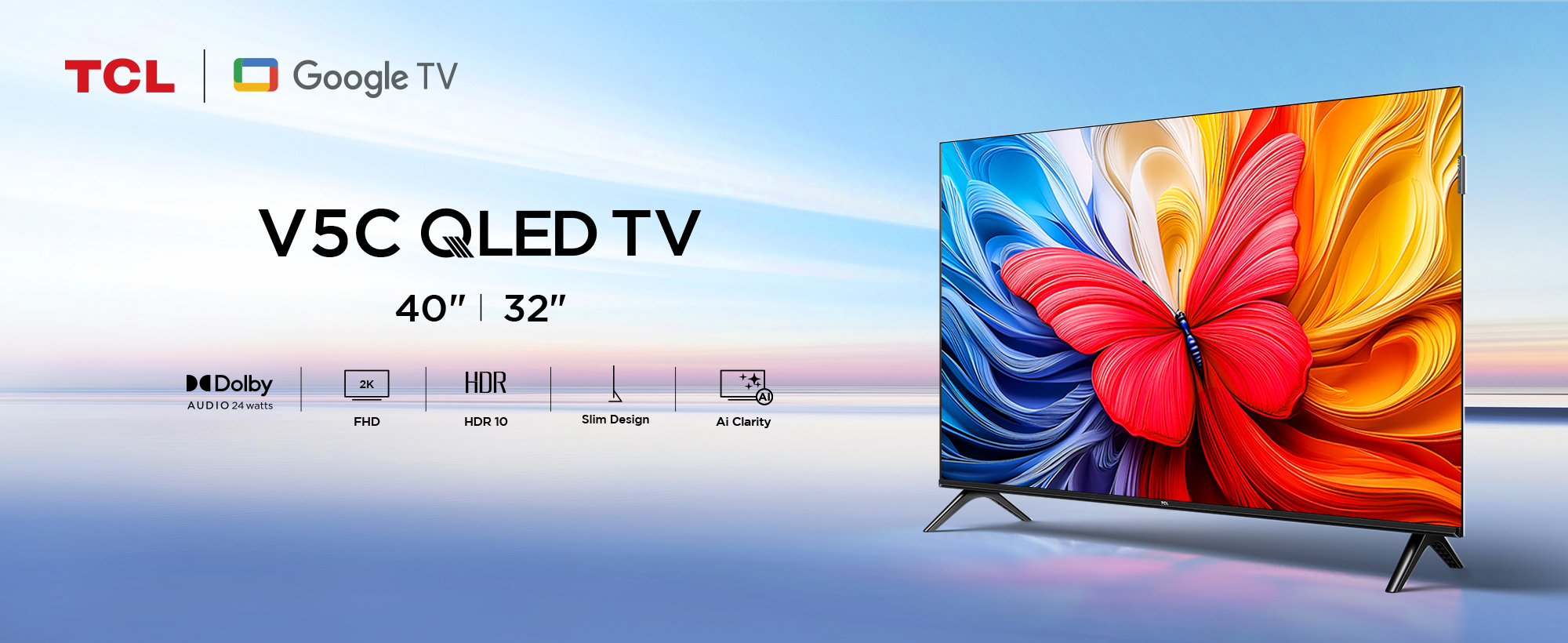 TCL 32インチ FHD QLED Google TV TCL Television 32 Inch Smart TV QLED HDR 10 Google TV, Dolby Audio