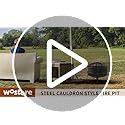 Wostore Wood Burning Fire Pits for Outside 23.5 Inch Portable Bronze Cauldron Camping Bonfire Patio Backyard Fireplace with Spark Screen and Poker