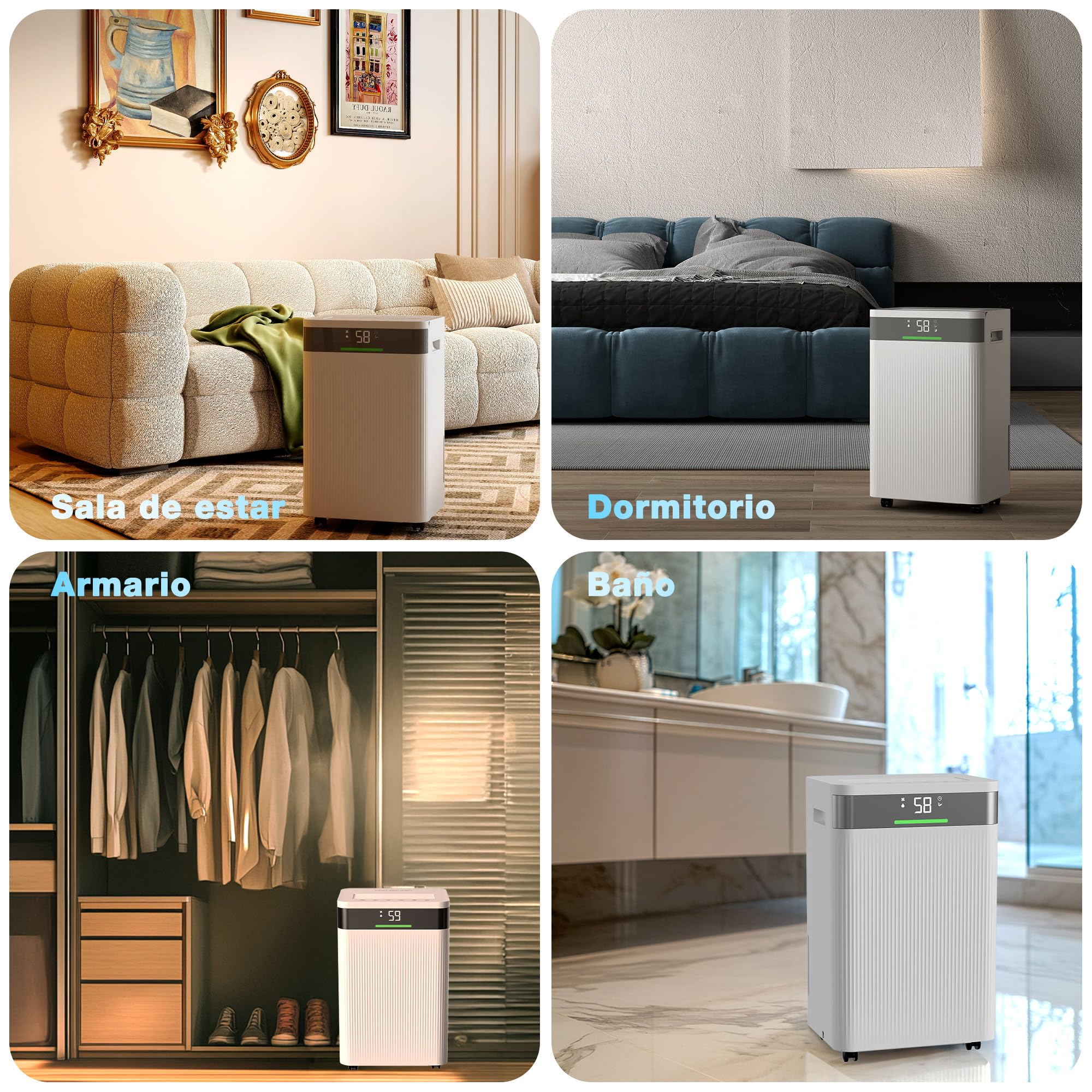 HAUSHOF Deshumidificador Eléctrico 20 L/Día, 41 dB Silencioso con Iones Negativos, Depósito 4,5 L y Pantalla LED, 3 Modos, Portátil para Dormitorios, Salón y Sótano (30 m²) | con Iones Negativos, Depósito 4,5 L y Pantalla LED, 3 Modos, Portátil para Dormi