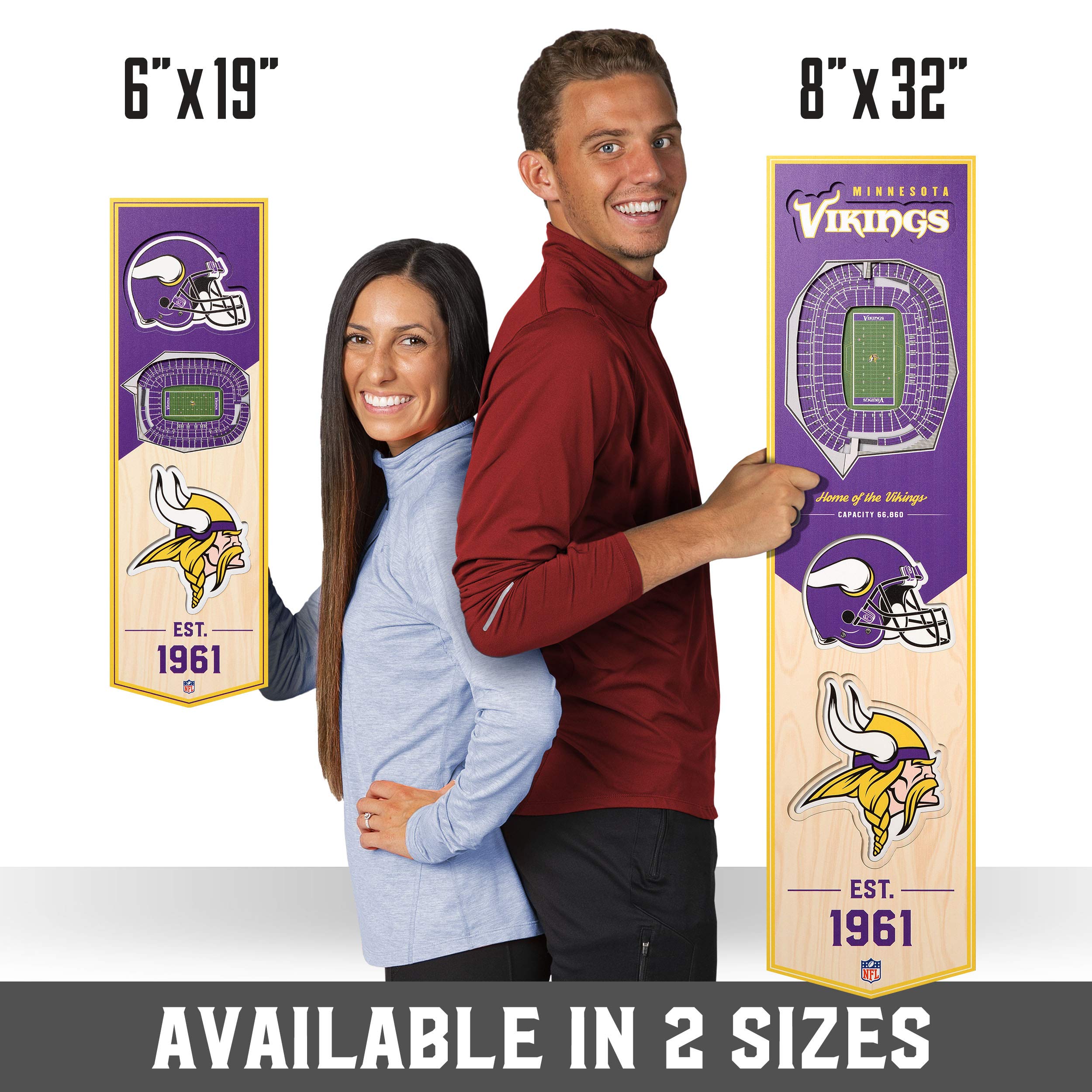 YouTheFan NFL - Striscione per Stadio 3D, 15 x 40 cm