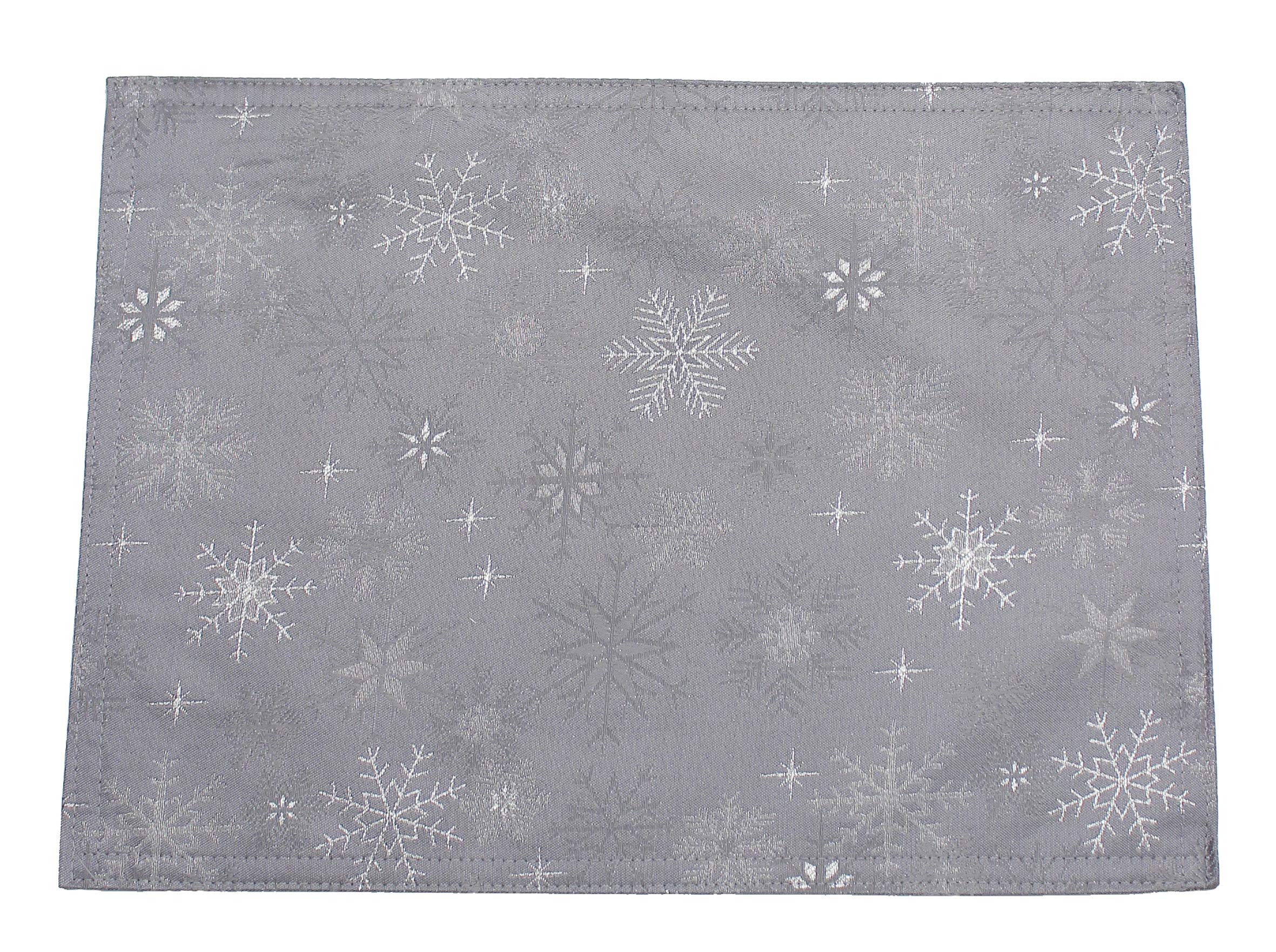 Peggy Wilkins Snow Crystal Sparkly Snowflakes Christmas Jacquard Tablecloth - 53" x 88" (Grey)