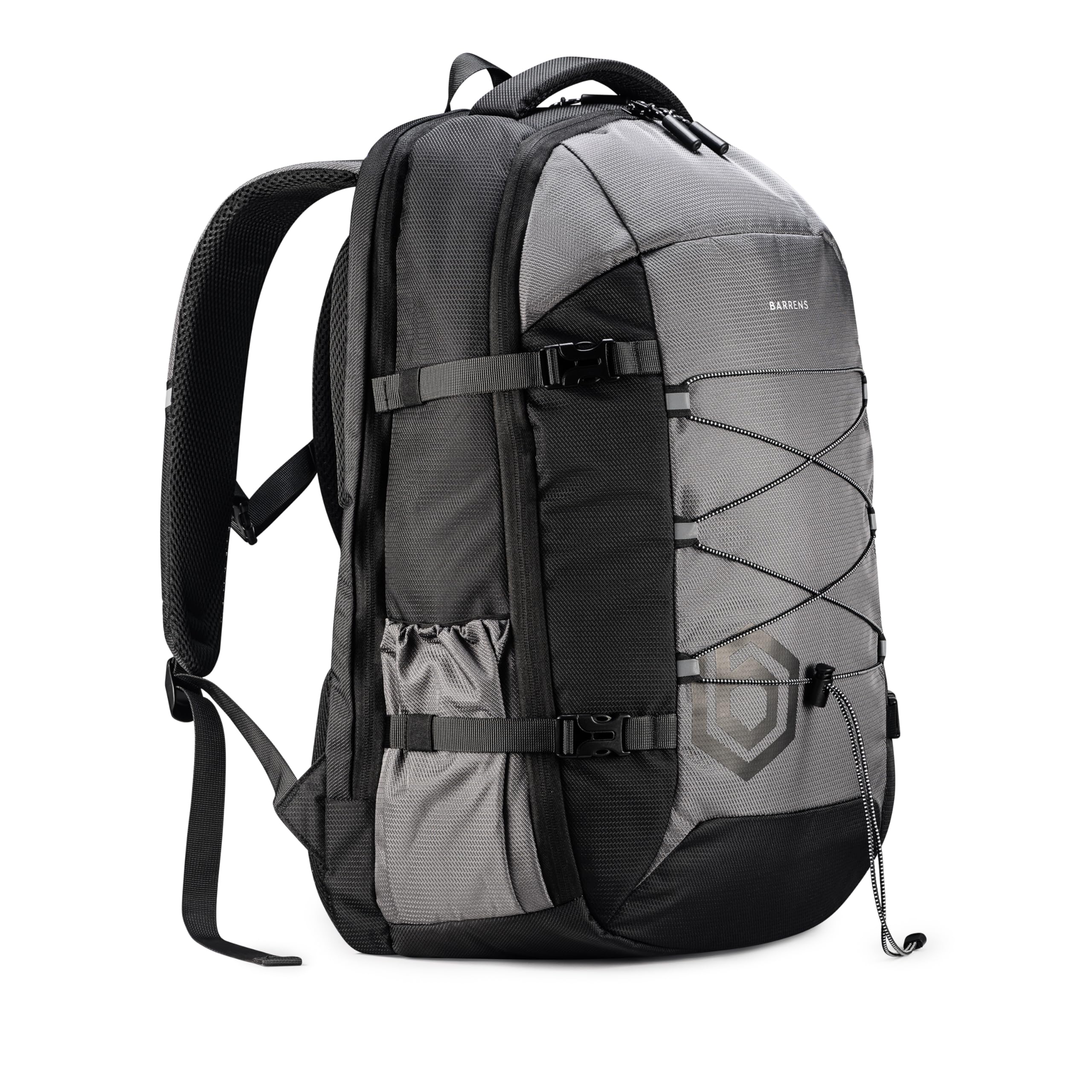 BARRENS - Zaino da viaggio 55x40x20 cm 38L grande, zaino per uomo e donna, bagaglio a mano per aereo, borsa da viaggio con scomparto per laptop da 17 pollici, zaino per affari e viaggi, grigio