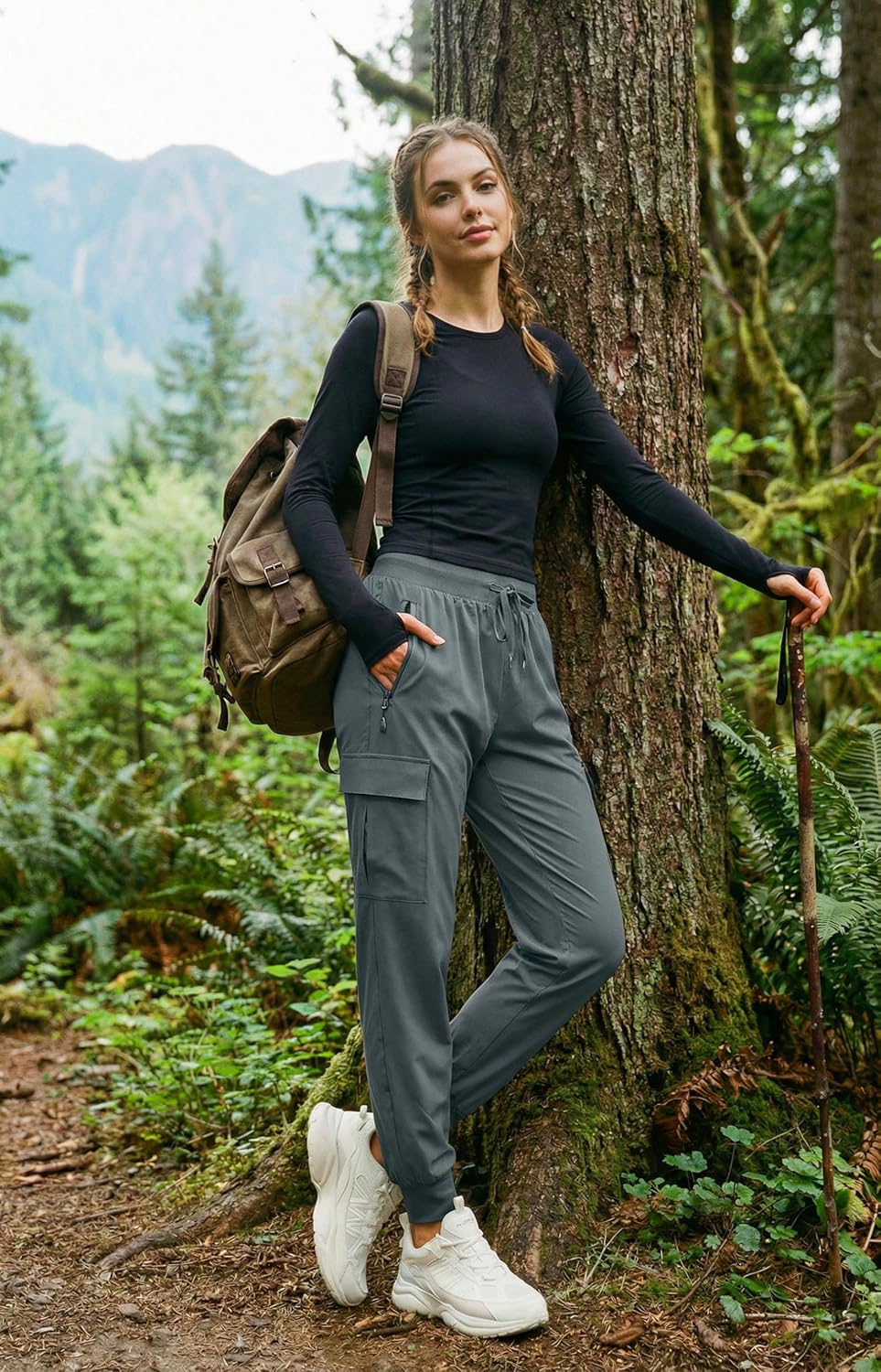 Libin Women's Cargo Joggers Lightweight Quick Dry Hiking Pants Athletic Lounge Casual Travel - Image 2