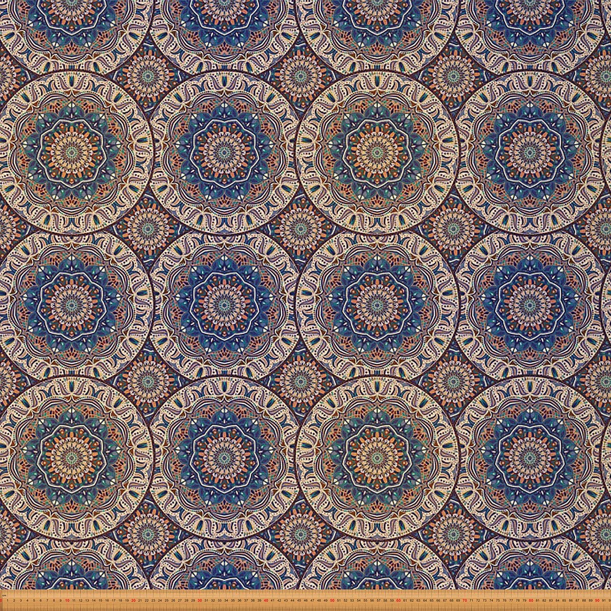 Vintage Mandala Fabric by The Yard Oriental Geometric Ethnic Theme Upholstery Fabric for Chairs and Home DIY Projects Colorful Decorative Waterproof Fabric 3 Yards,(L276*W150cm)