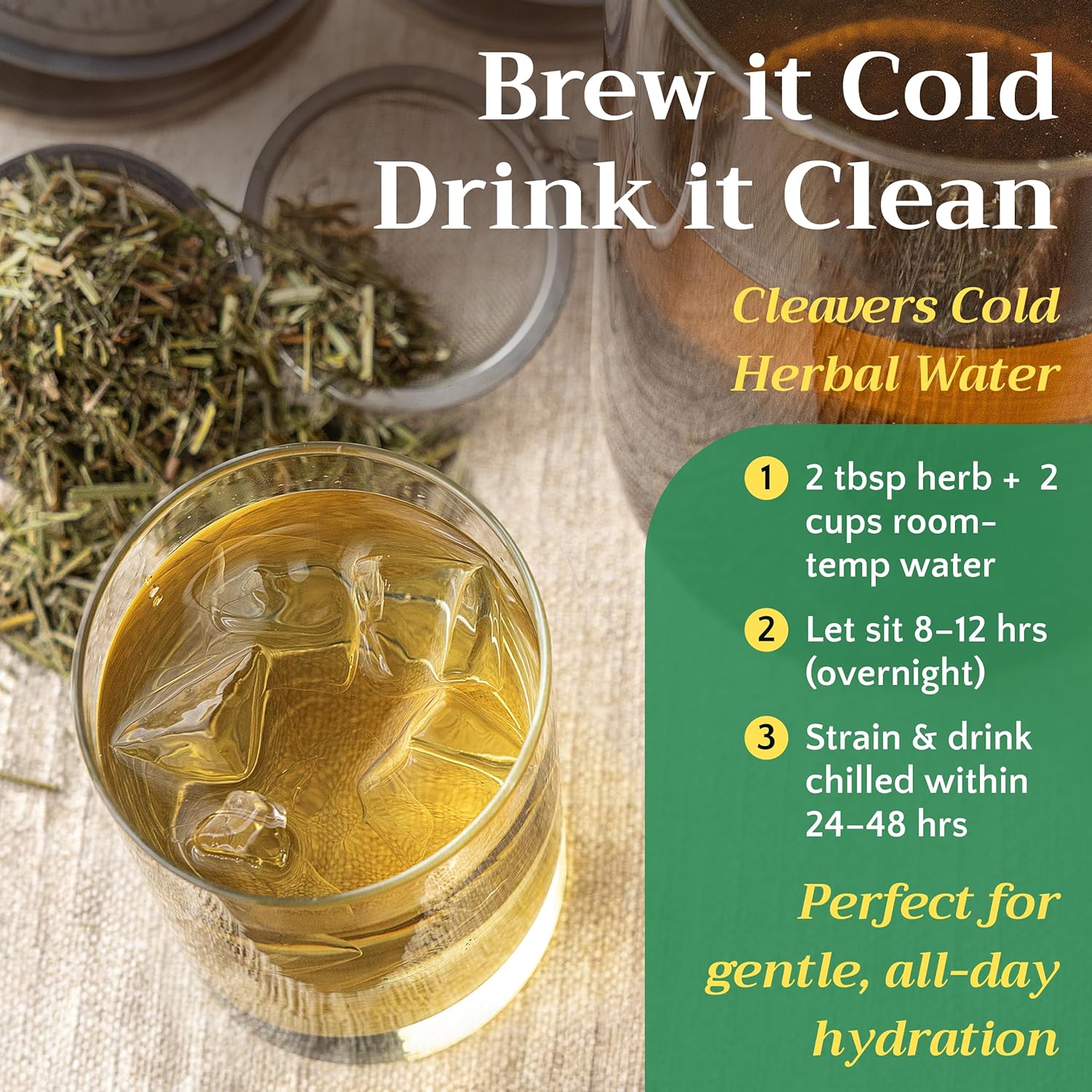 Cleavers Herb Tea (Galium Aparine) - Dried Cut & Sifted Cleaver Herbs - Fresh Herbal Loose Leaf Teas, Bulk 1lb (16 oz)