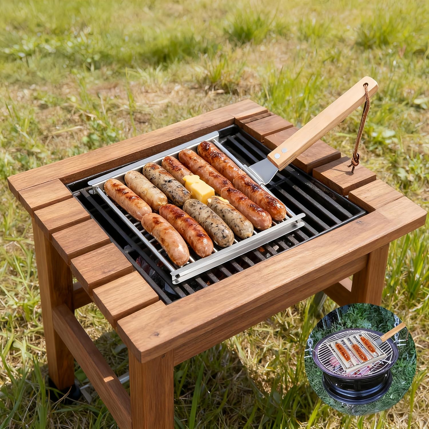 Hot Dog Roller Grill, 5-Capacity Hot Dog Cooker，Evenly Cooks Hot Dogs & Sausages, for Patio BBQs, Lawn Gatherings & Garden Parties （2Pieces） | Hot Dog Cooker, Evenly Cooks Hot Dogs & Sausages, For Patio BBQs, Lawn Gatherings & Garden Parties