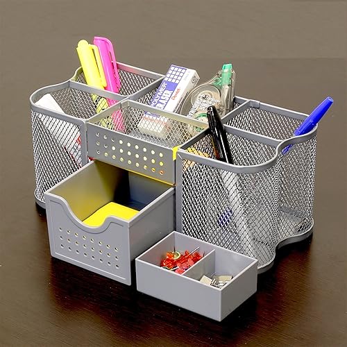 Miniatura 7 de DecoBros organizador de suministros de escritorio, Plateado