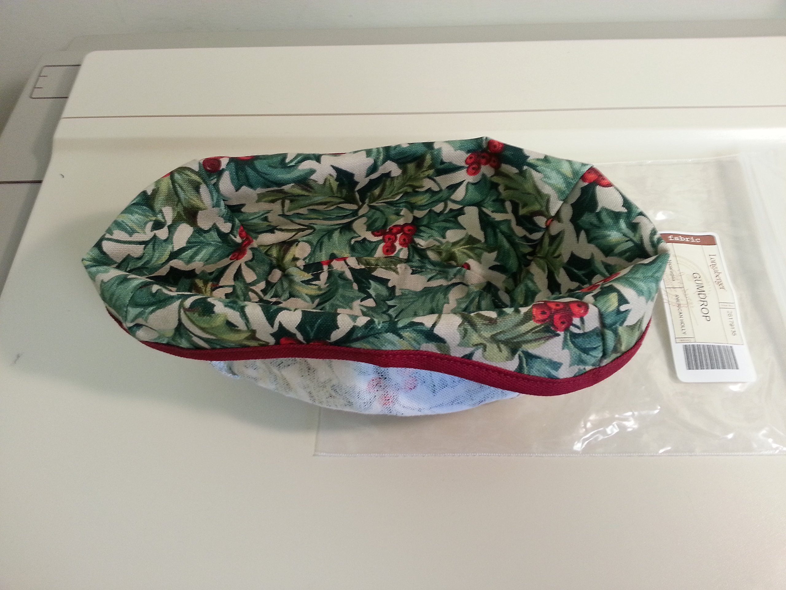 Longaberger Gumdrop Trimming Basket 2004 Holly Fabric OE Liner New In Bag