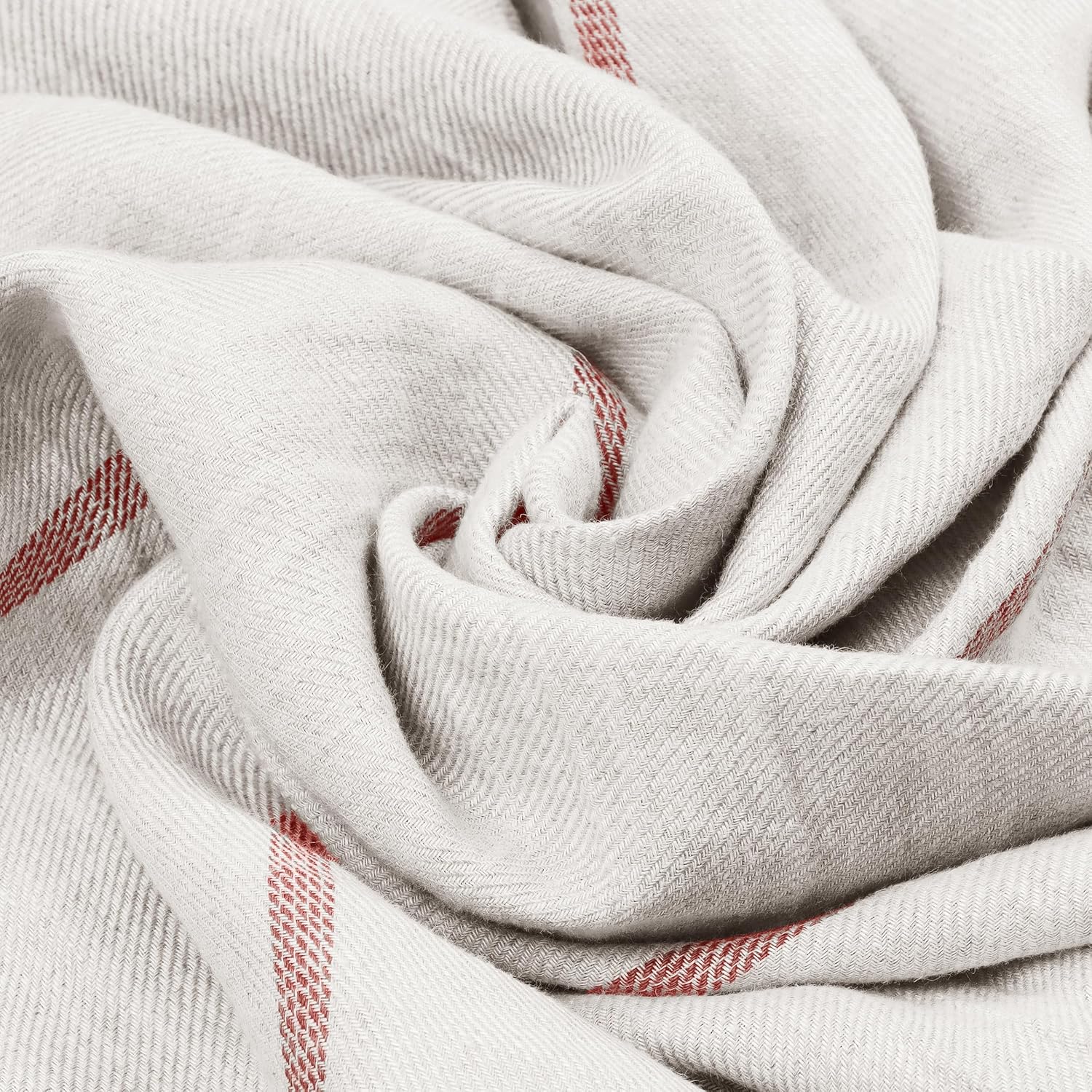 Eden 100% Linen Blanket – Premium European Woven Throw – Extra Large 45x78 in – Multi-Purpose Beach Towel, Sofa Throw, Summer Plaid – Lightweight, Softened, Striped – Made in Europe (Ecru/Brown)