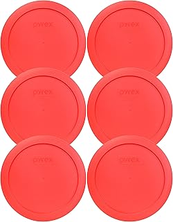 Pyrex 7201-PC Round 4 Cup Storage Lid for Glass Bowls (6, Red)