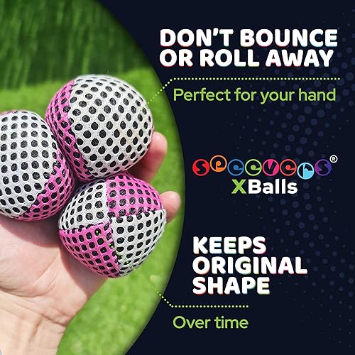 Miniatura 92 de speevers Juego de 3 pelotas de malabarismo para principiantes y profesionales, 14 colores disponibles, 2 capas de red y estuche de transporte, bolas