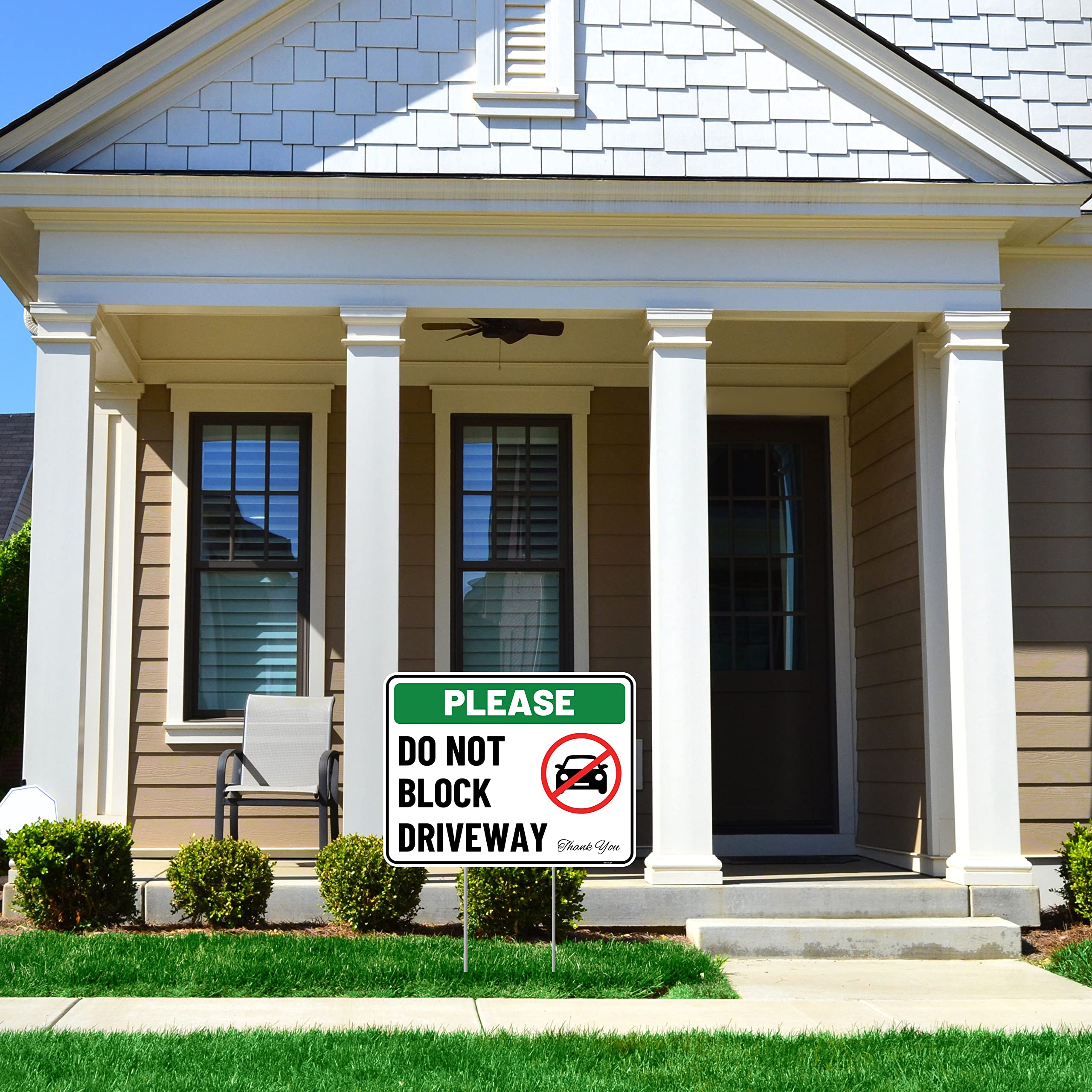 2PC Do Not Block Driveway Sign with Stake, 17 Inches by 13 Inches