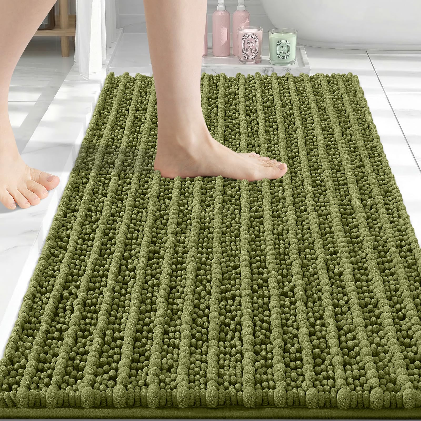 Arotive Bathroom Rugs Mat 30x20, Soft Absorbent Chenille Shaggy Bath Mat
