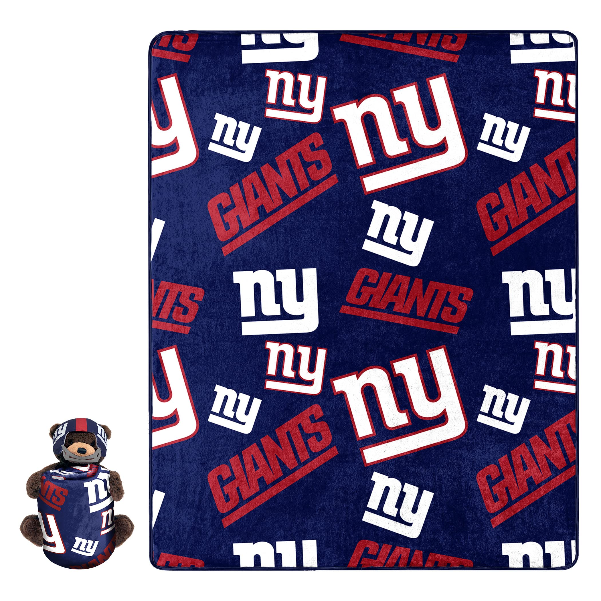 Northwest NFL Plush Bear Hugger with 40 X 50 Silk Touch Throw Blanket, New York Giants