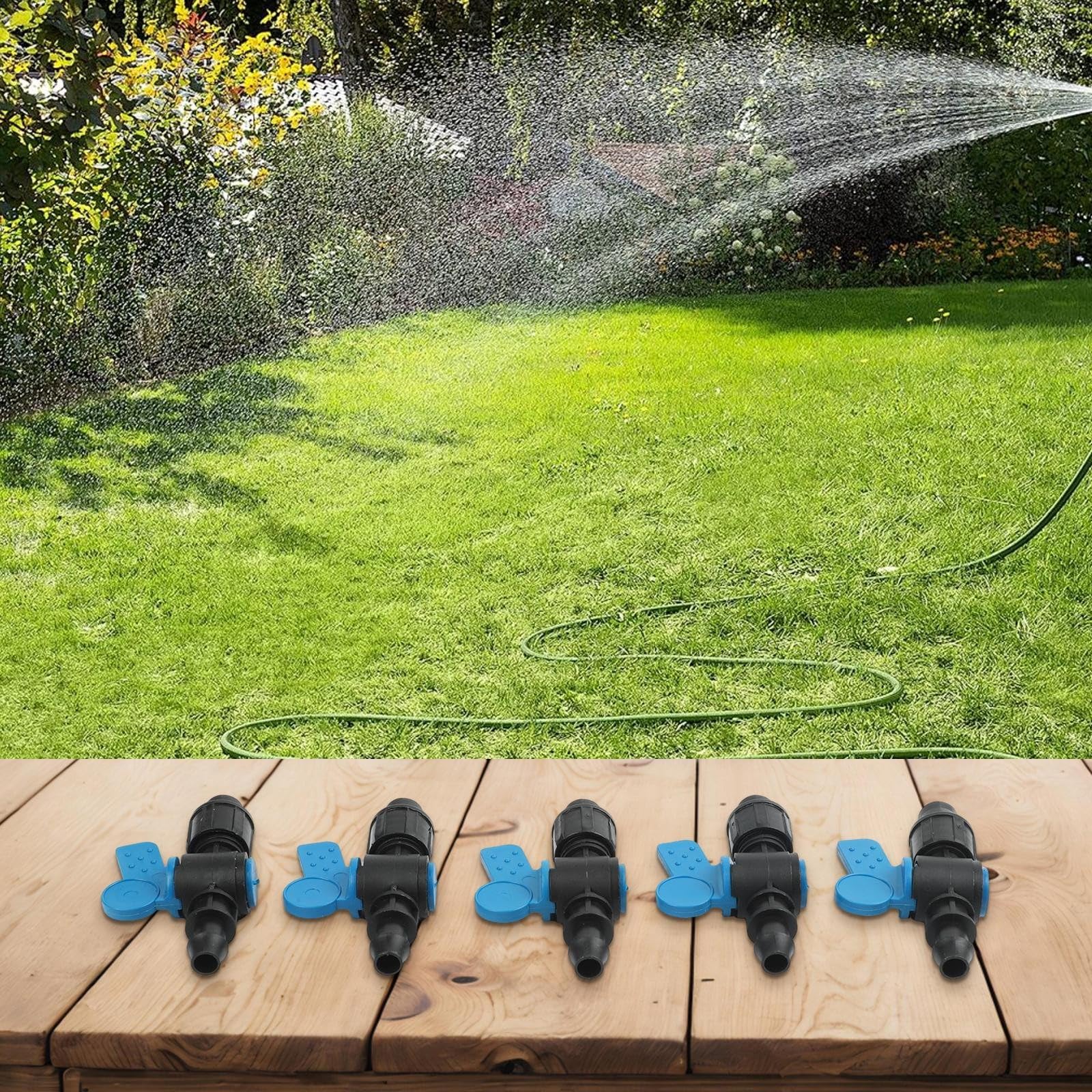 ZYWUOY 3 conectores de tubo de 16 mm, válvula de bola, resistente a la intemperie, ajuste de bloqueo de tuerca para riego de manguera de goteo, fácil de instalar, sistema de agricultura y jardinería