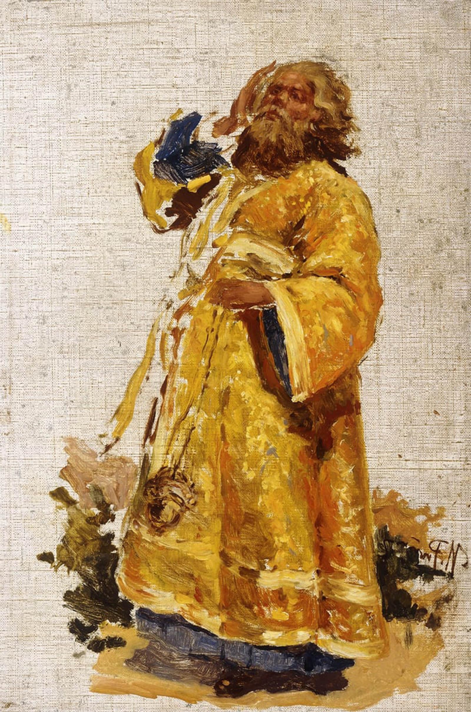 Serendipitp No Frame Vintage Wall Art Canvas Nordic Poster Canvas Print Picture Study Of The Deacon For The By Ilya Efimovich Repin Wall Art Poster For Home Decor 60X90cm