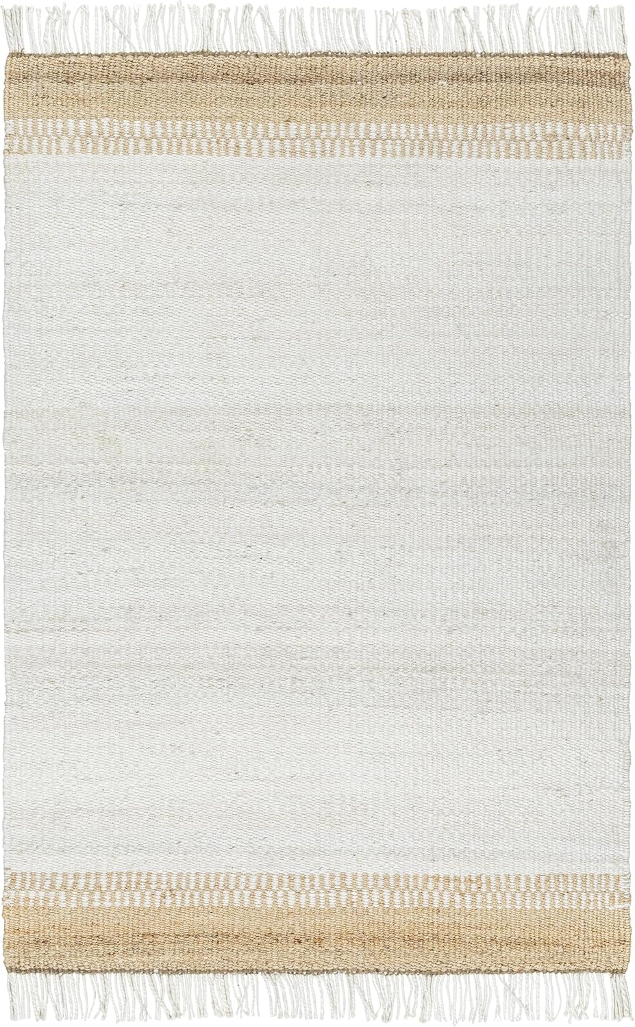 Livabliss x Becki Owens Kamey Farmhouse Fringe Area Rug, 2' x 3', Ivory/Tan