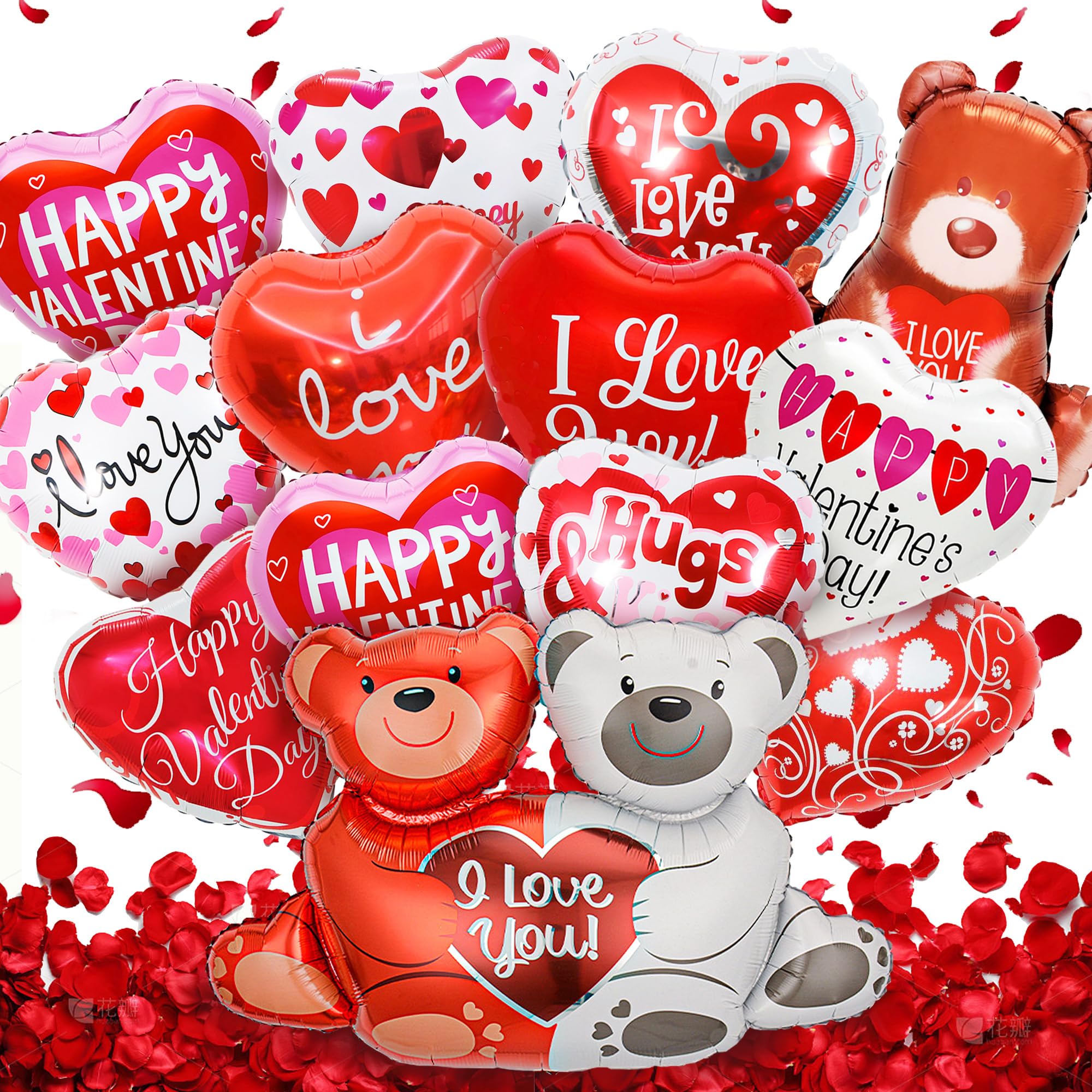 Luftballons zum Valentinstag, "Happy Valentines Day", rote Herz-Luftballons mit Aufschrift "I Love You", Mylar-Ballons für Jahrestag, besondere Nacht, Party, Dekoration, Hochzeit, Valentinstag