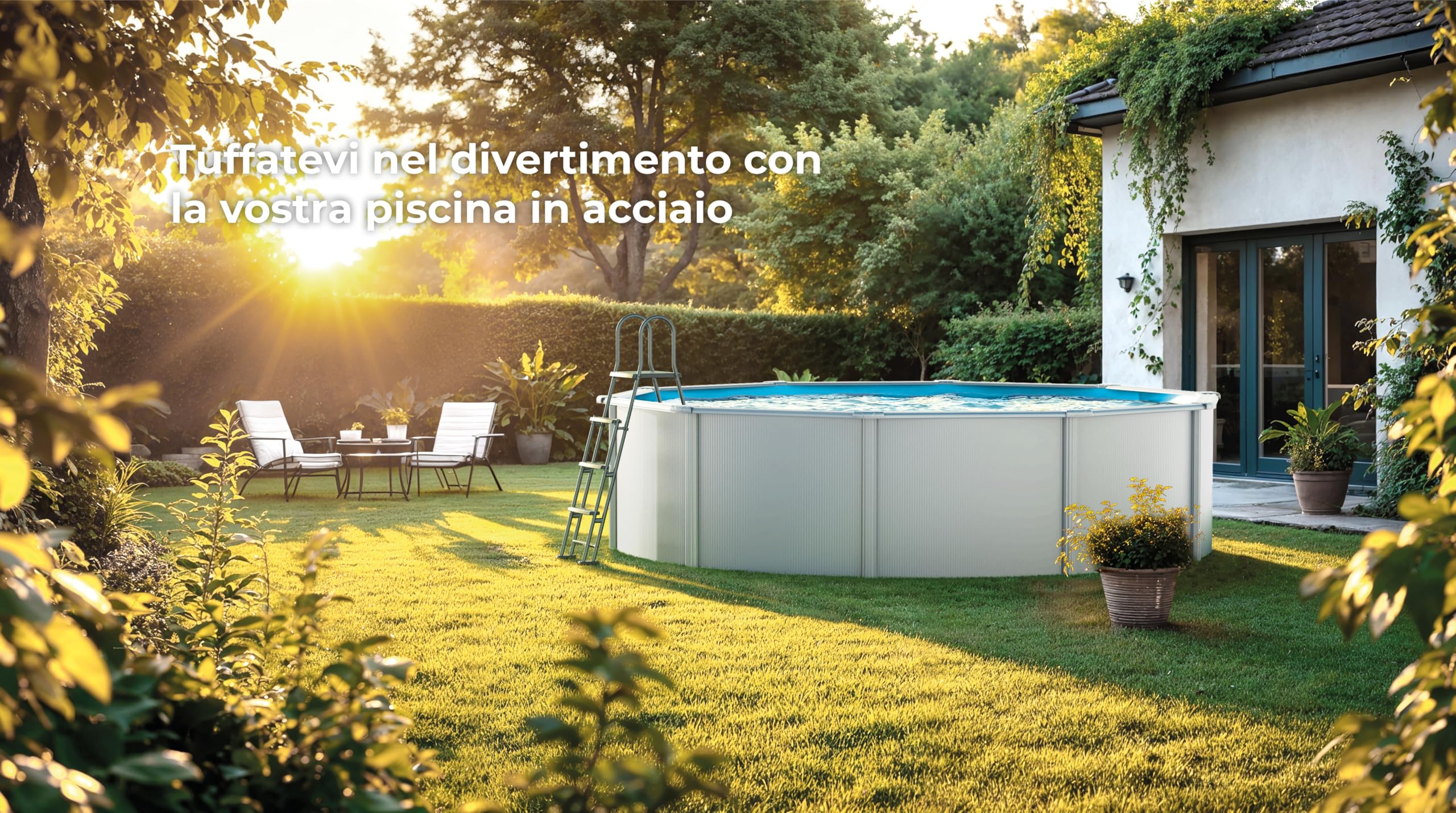 Gre KITPR303 - Piscina tonda bianca Dim: Ø 300 h 120