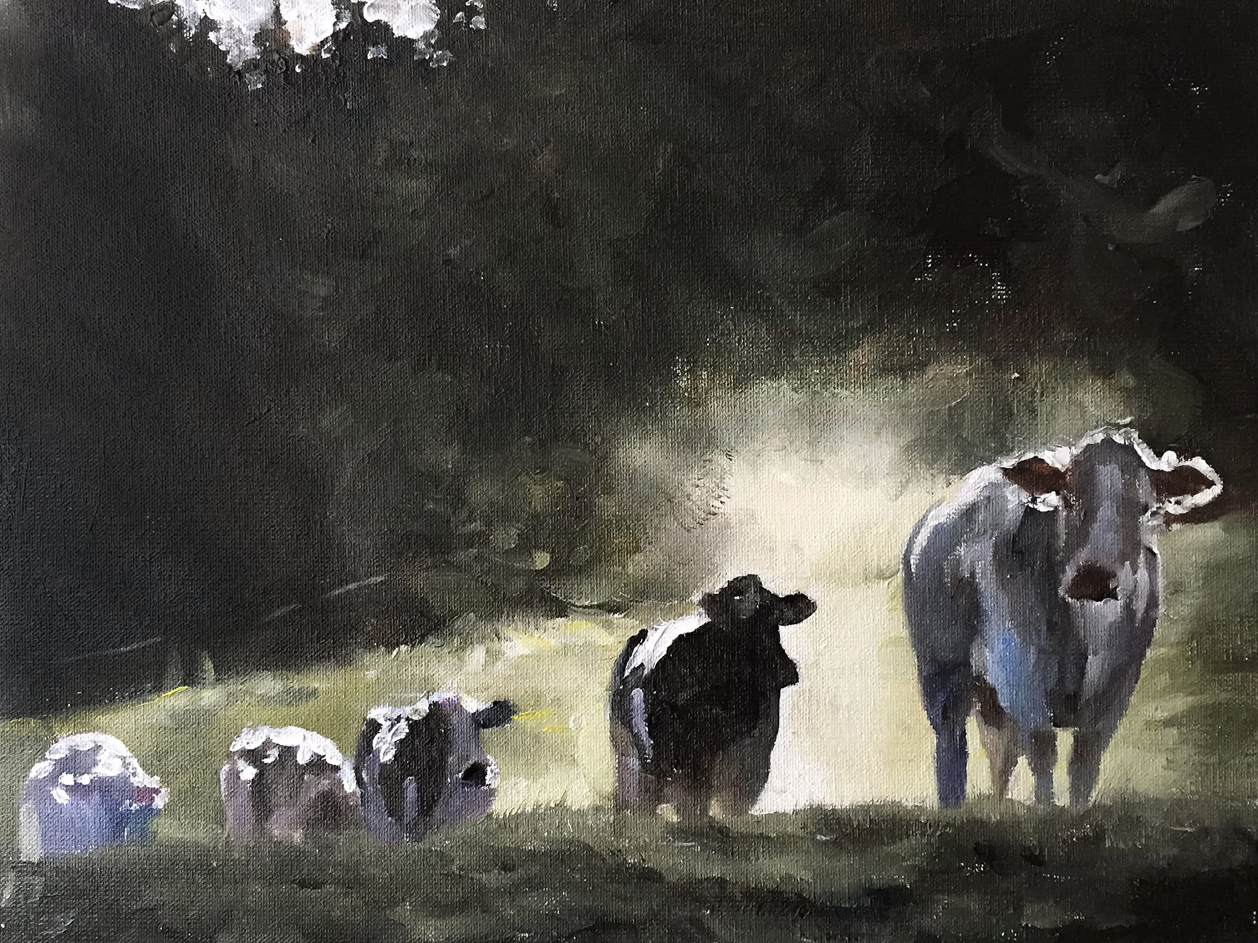 James Coates Cows in Field Greeting Card with Painiting of Cow Nature Countryside Farming Blank A5 size, Multicolour (5060968450113)