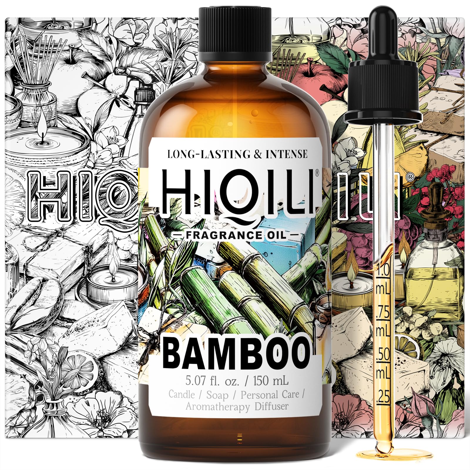 HIQILI Bamboo Fragrance Oil for Candle &amp; Soap Making - 5.07 Fl Oz