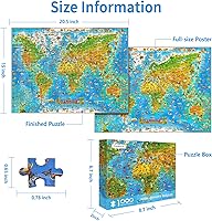 Vista 2 de Rompecabezas de 1000 piezas para adultos, mini rompecabezas de animales del mundo, rompecabezas para adultos, mapa de animales, rompecabezas